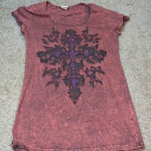 Daytrip studded cross shirt